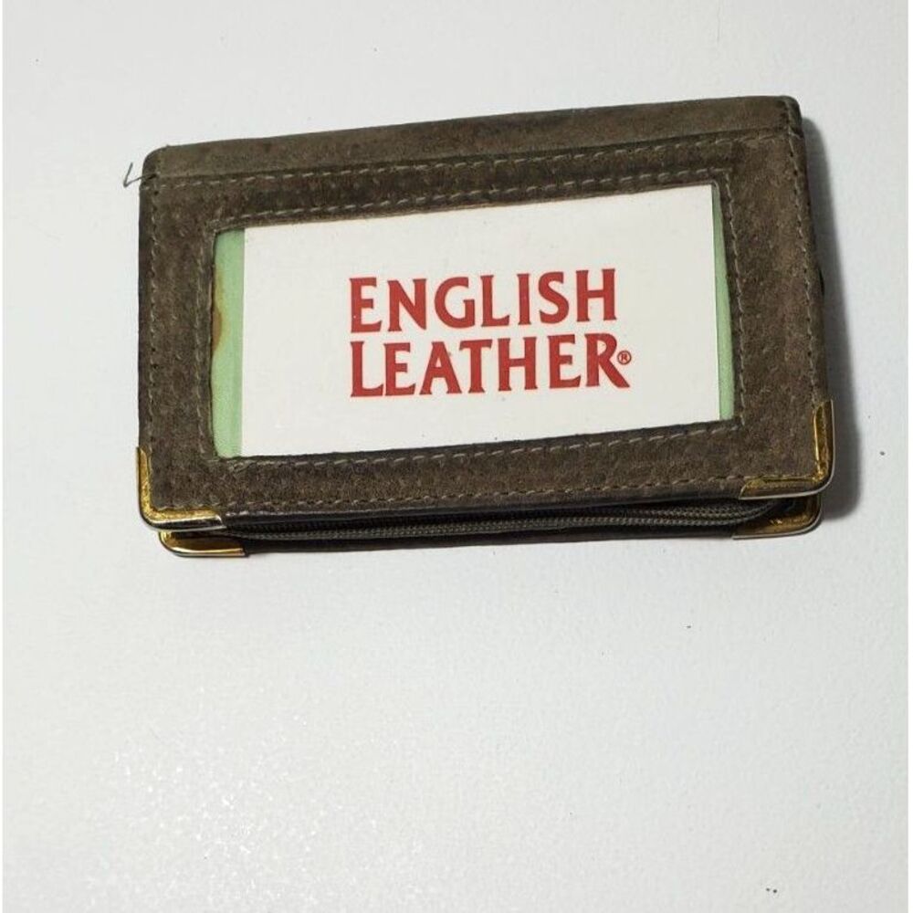 Genuine Brown Suede Leather Credit Card ID Holder Wall~ New~